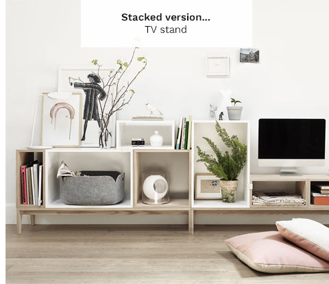 stacked large light grey with back board