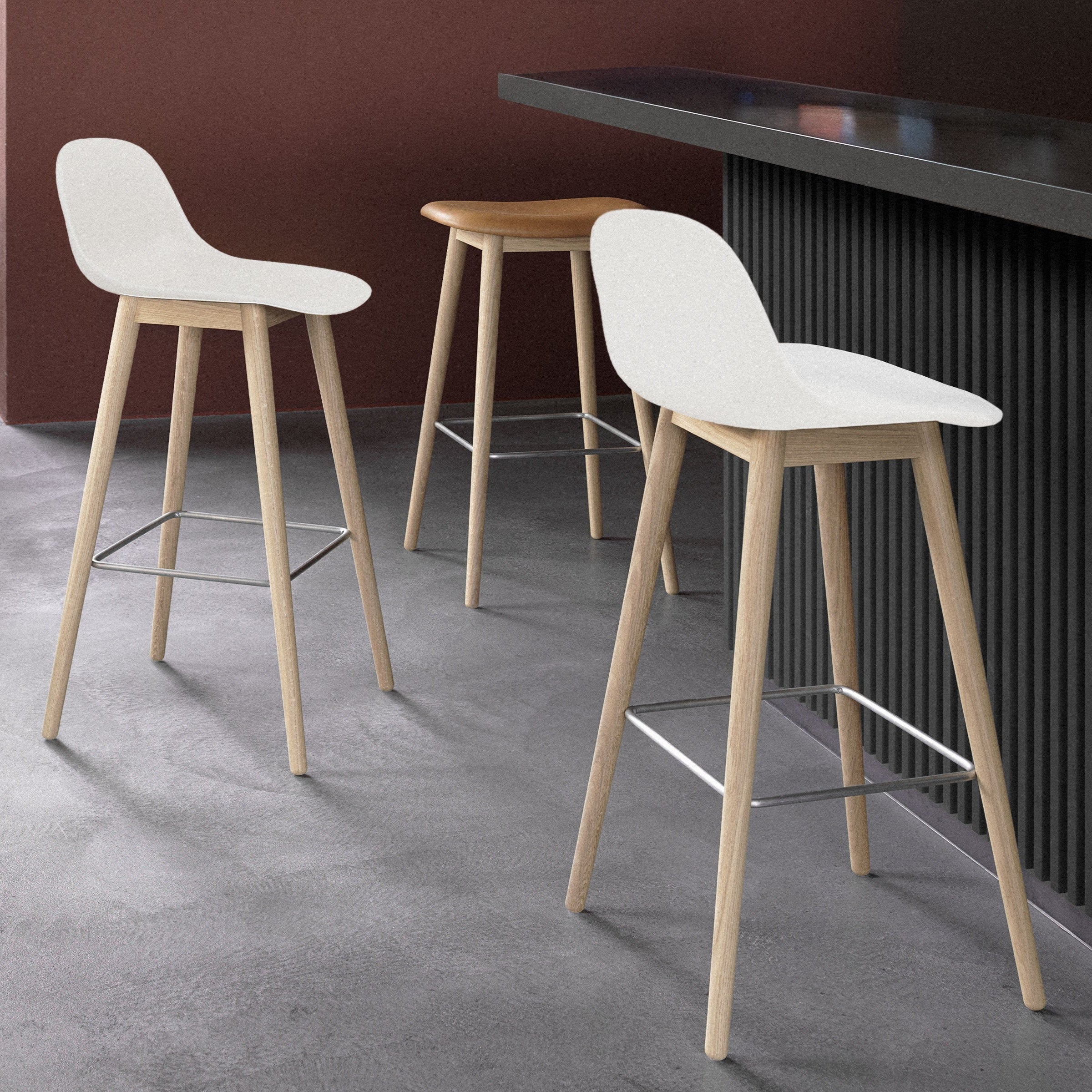MUUTO Fiber Bar Stool (Oak)