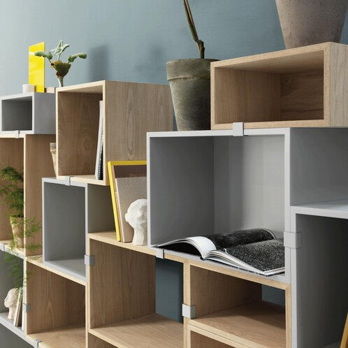 Stacked small light grey with back borad