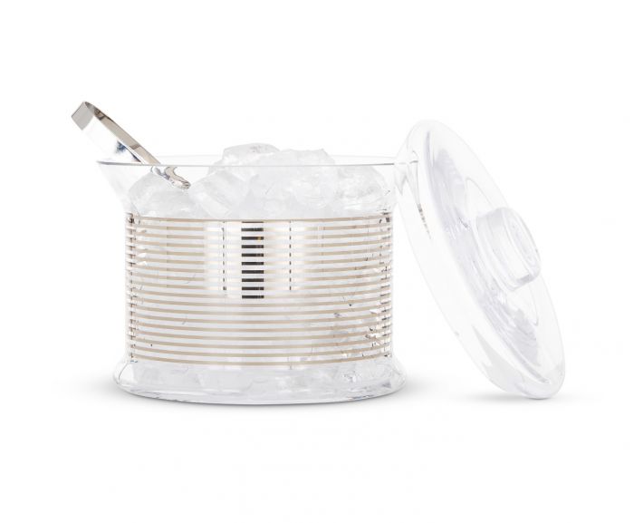 Tank ice bucket stripe & tongs